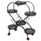 Metal Plant Rack Floor Heart Shape Garden Flower Stand W/Wheel Living Room Decor